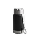 Termos obiadowy ze składaną łyżką Mark, stal nierdzewna/miedź, 0,6 l, śred. 9 x 20 cm, czarny