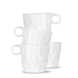 Zestaw filiżanek piknikowych, 4 szt., biały akryl, 0,2 l, śred. 8 x 8 cm