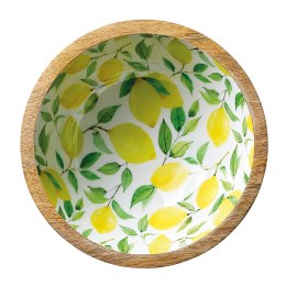 Miska z drewna mango, śred. 20 x 8 cm, cytryny