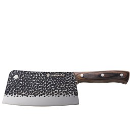 Nóż szefa kuchni w pokrowcu, 17 cm, stal/drewno pakka