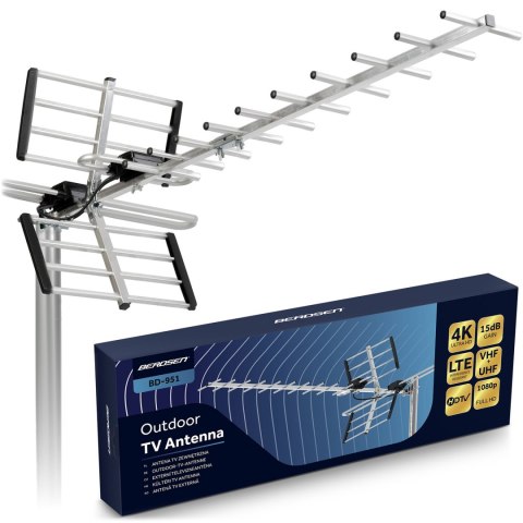 Antena zewnętrzna kierunkowa TV ultra HD 4K Berdsen BD-951
