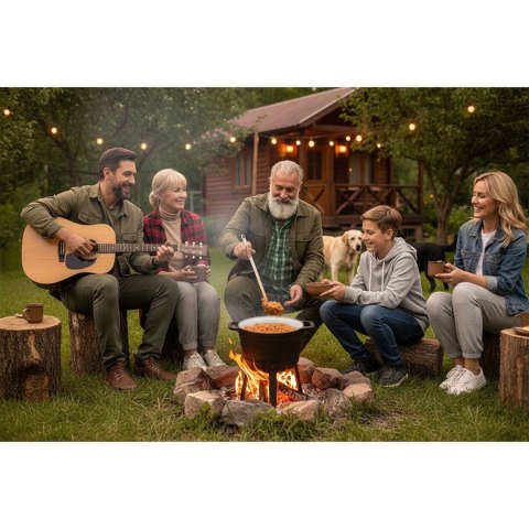 Kociołek żeliwny emaliowany garnek 8l stojący + patelnia grill BD-480 348010
