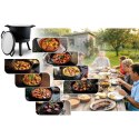 Kociołek żeliwny emaliowany garnek 8l stojący + patelnia grill BD-480 348010
