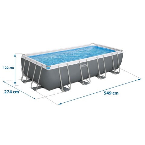Basen ogrodowy stelażowy 549x274x122cm 17w1 Bestway 56466N