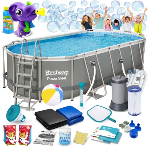 Basen ogrodowy stelażowy 549 x 274 x 122 cm 17w1 Bestway 56710