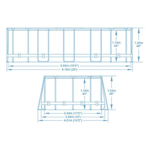 Basen ogrodowy stelażowy 610 x 366 x 122 cm 13w1 Bestway 56719N
