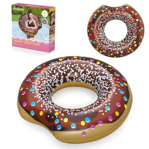 Dmuchane koło plażowe do pływania brązowy Donut 107cm BESTWAY