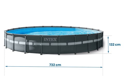 Basen ogrodowy stelażowy 732 x 132 cm 20w1 INTEX 26340 + hulajnoga GRATIS