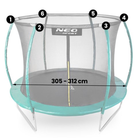 Siatka wewnętrzna do trampolin 312 cm 10ft Neo-Sport