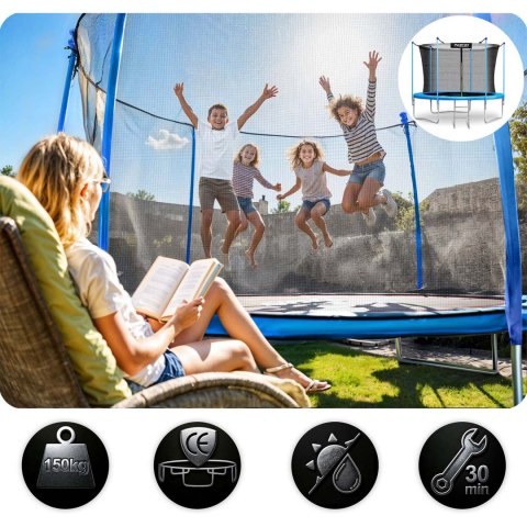 Trampolina ogrodowa 10ft/312cm z siatką wewnętrzną i drabinką Neo-Sport