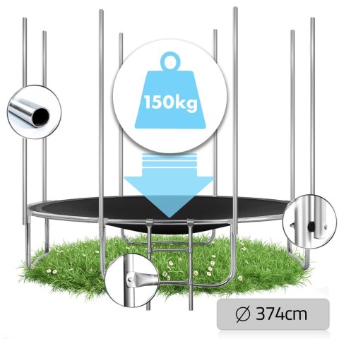 Trampolina ogrodowa 12ft/374cm z siatką zewnętrzną i drabinką Neo-Sport