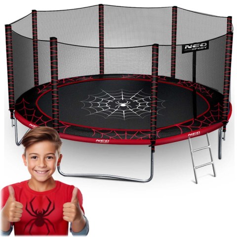 Trampolina ogrodowa 13ft/404cm z siatką zewnętrzną i drabinką Neo-Sport