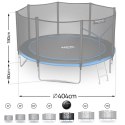 Trampolina ogrodowa 13ft/404cm z siatką zewnętrzną i drabinką Neo-Sport