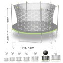 Trampolina ogrodowa 14ft/435cm z siatką wewnętrzną i drabinką Neo-Sport