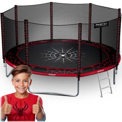 Trampolina ogrodowa 14ft/435cm z siatką zewnętrzną i drabinką Neo-Sport