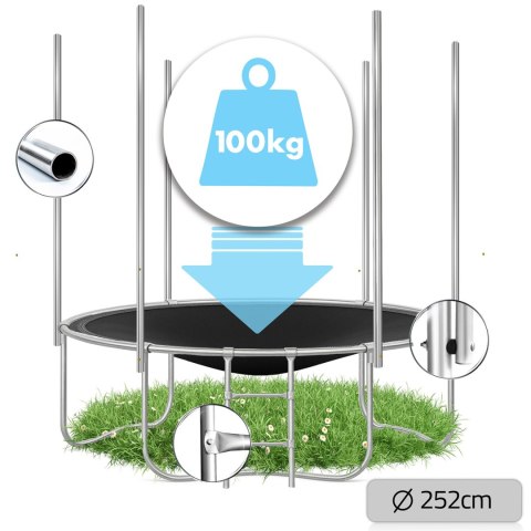 Trampolina ogrodowa 8ft/252cm z siatką zewnętrzną i drabinką Neo-Sport