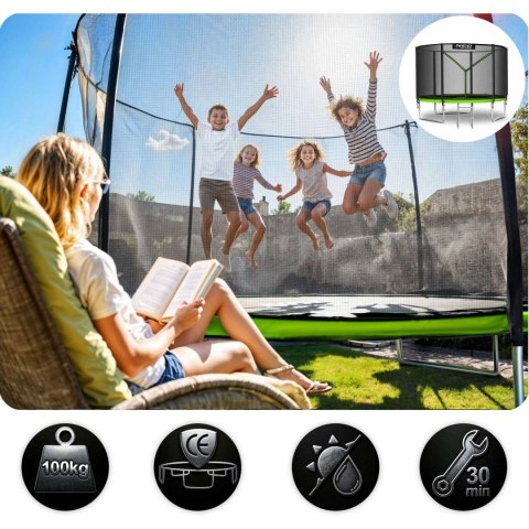 Trampolina ogrodowa 8ft/252cm z siatką zewnętrzną i drabinką Neo-Sport