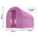Tunel ogrodowy 2 x 3 m (6m2) różowy Plonos