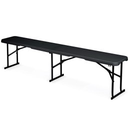 Ławka ogrodowa cateringowa składana 180 cm Plonos czarna