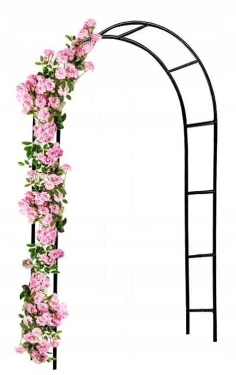 Pergola ogrodowa na róże pnącza czarna Metalowa Łuk do kwiatów Pnącz