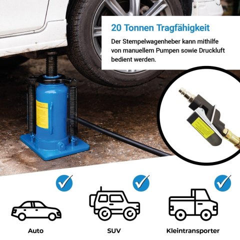 Podnośnik Słupkowy do 20T Hydrauliczno-Pneumatyczny Bituxx 17-51cm Mocny