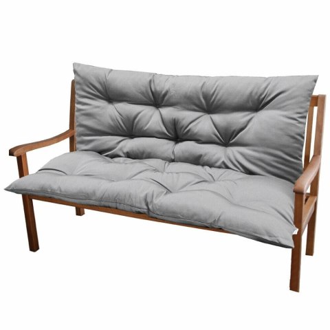 Poduszka ogrodowa szara podwójna na ławkę huśtawkę pikowana 150cm x 100cm