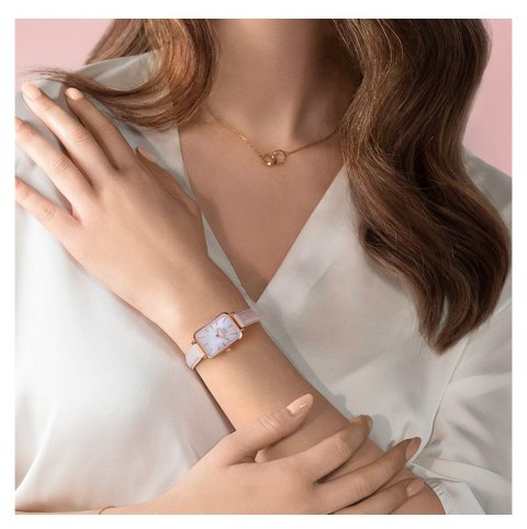 ZEGAREK DAMSKI DANIEL WELLINGTON Quadro Pressed Melrose Pearl 20mm DW00100508 + BOX (zw521a)