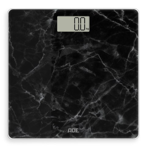 Waga łazienkowa, do 180 kg, 30 x 30 cm, marmurowy wzór, czarna