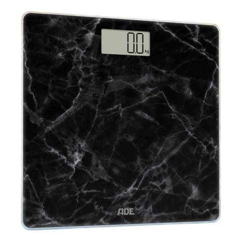 Waga łazienkowa, do 180 kg, 30 x 30 cm, marmurowy wzór, czarna