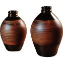 Wazon brązowy duży pękaty 17x17x24.5 cm