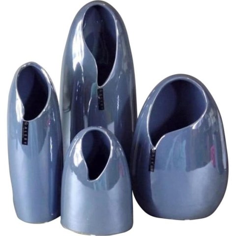 Wazon ceramiczny w kolorze niebieskim 7,5x12,5x18 cm