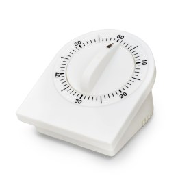 Minutnik mechaniczny, do 59 minut, 7,5 x 9,5 x 6,5 cm, biały