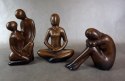Ceramiczna Figurka Kobiety w Kolorze Brązowym 16x22x7 cm z Gumkami Antypoślizgowymi