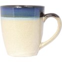 Zastawa stołowa ceramiczna brązowo-kremowo-niebieska