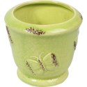 Osłonka ceramiczna wazonik w zielonym kolorze 10x9 cm