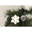 Komplet 6 Białych Styropianowych Śnieżynek - Zawieszki o Wysokości 6 cm