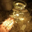 Lampki LED w Kształcie Łezek na Elastycznym Druciku - Ciepłe Światło Białe, Zasilane na Baterie