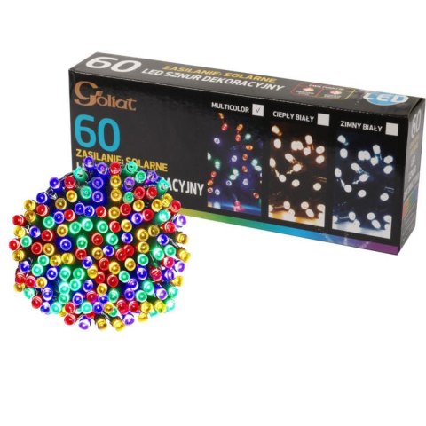 Solarna Girlanda Świetlna 60 LED Multikolor do Dekoracji Ogrodu i Choinki