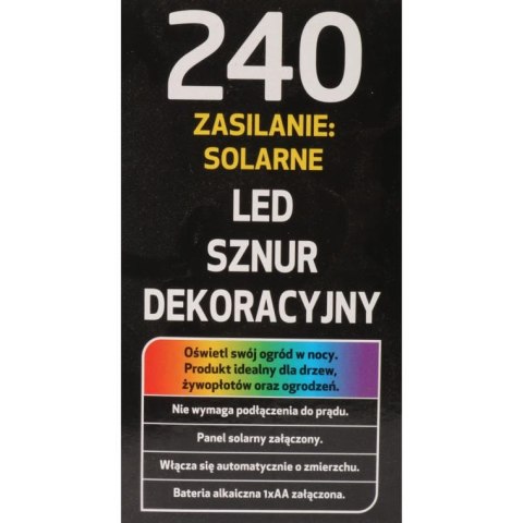 Solarne Lampki Choinkowe LED - 240 Światełek Koloru Ciepłego Białego