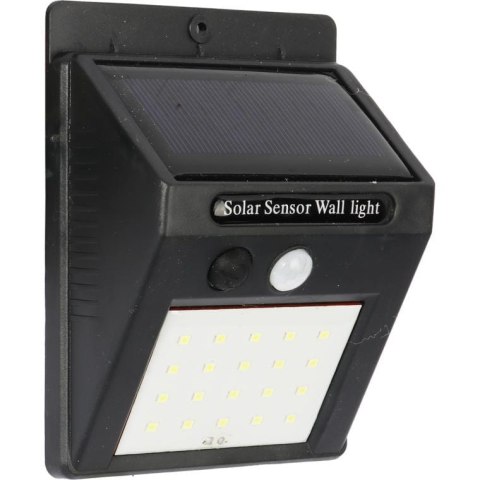 Lampa Solarna LED z Czujnikiem Ruchu i Zmierzchu, Zasilana Energia Słoneczną, Montażowy Panel Światła Zewnętrznego Białego Zimne