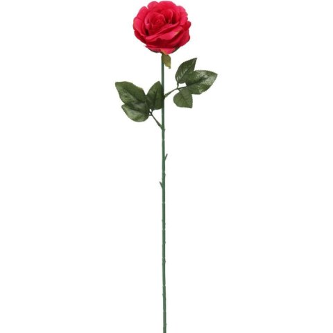 Sztuczna róża z pąkiem w kolorze ciemno-różowym 68 cm