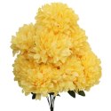 BUKIET 9 SZTUCZNYCH CHRYZANTEM ŻÓŁTYCH 58 CM - DO DEKORACJI MIEJSCE PAMIĘCI