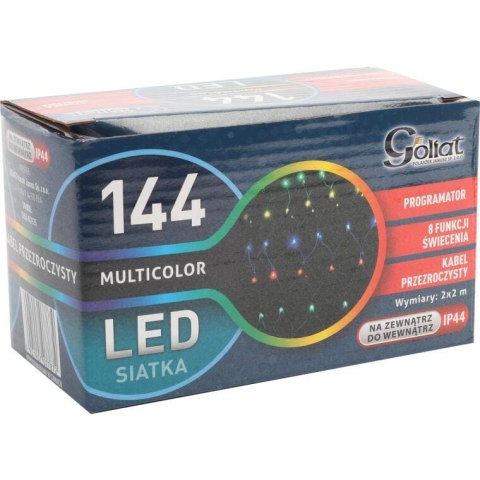 Siatka Dekoracyjna z Lampkami LED Multikolor 2x2m, Przeznaczona do Użycia na Zewnątrz i Wewnątrz, 220V