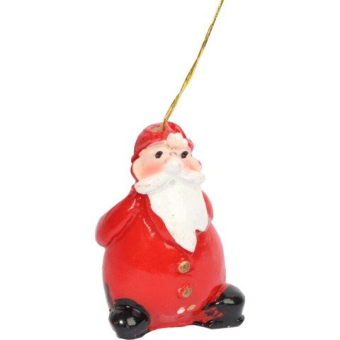 Zestaw 6 Czerwonych Zawieszek Świątecznych Mikołaj 3 cm