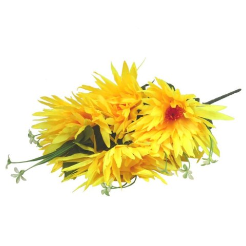 BUKIET SZTUCZNYCH ŻÓŁTYCH ASTERÓW Z BIAŁYMI DODATKAMI - 54CM