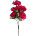 Bukiet 7 Sztucznych Chryzantem Bordowych - Dekoracja Świat Wszystkich Świętych - Wysokość 62 cm