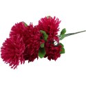 Bukiet 7 Sztucznych Chryzantem Bordowych - Dekoracja Świat Wszystkich Świętych - Wysokość 62 cm