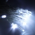 Świąteczna dekoracja - Lampki LED 50 sztuk, kolor zimny biały, na baterie, do użytku wewnętrznego