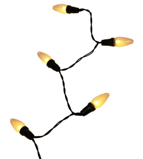 Energooszczędne Lampki Choinkowe JUMBO - 40 LED w Kształcie Świeczek, Ciepłe Białe światło, 8.9m, Zasilanie Sieciowe