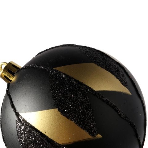 Komplet eleganckich bombek świątecznych Czarno-złote Luksusy, 3 szt., 8 cm